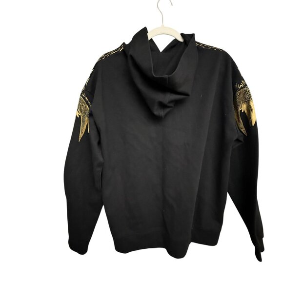 Heads or Tails Marcelo Burlon Icon Wings Rhinestone Glitter Hoodie XL Black - Picture 2 of 5